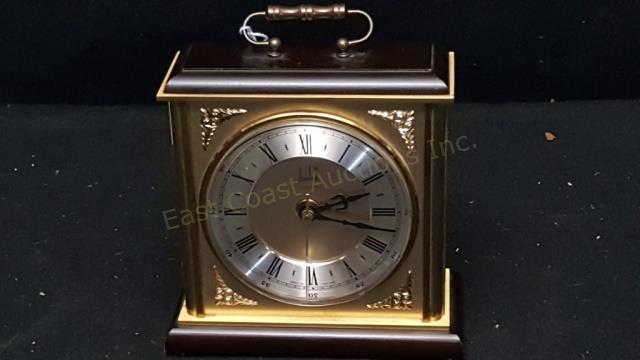 Dunhill Quartz Made In England Clock: Kundo quartz movement not tested. Clock is 6.5" wide x 7" tall appx.