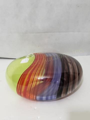 KOG ACF Kokomo Art Glass Vase Michael Amis Studio: The vase is appx. 11" wide x 13" tall. Signed "KOG ACF 19 #4 5/03". KOG = Kokomo Opalescent Glass.