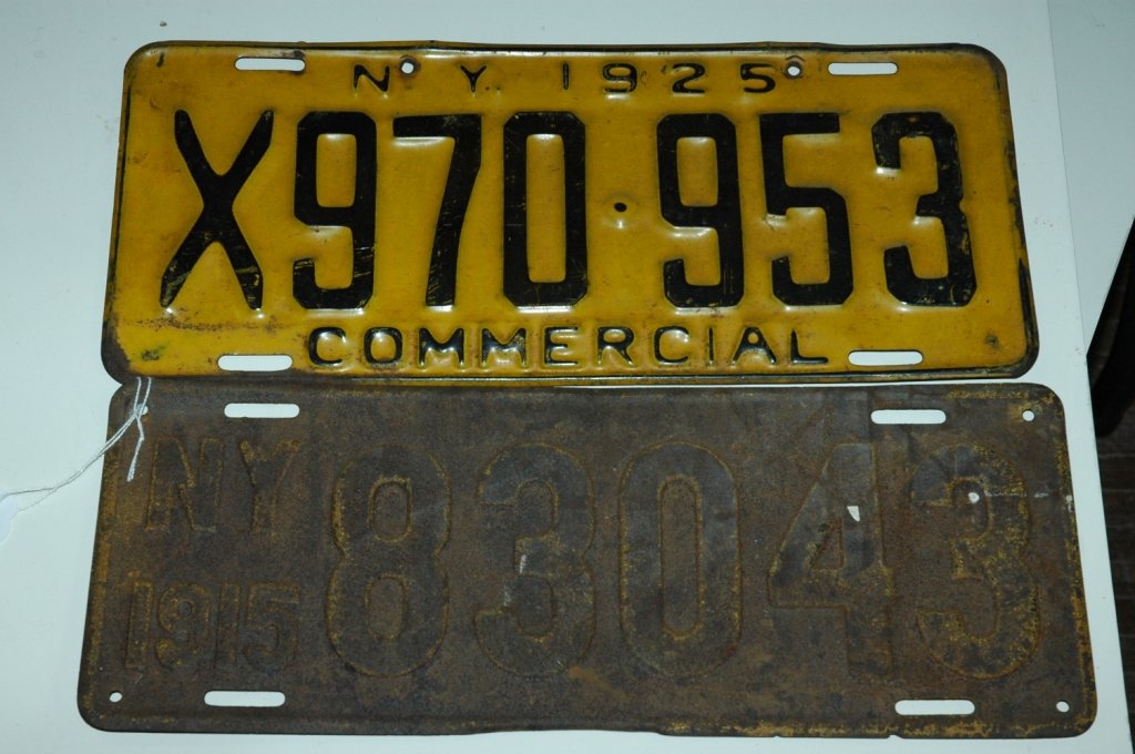 1915 NY Resident & 1925 Commercial License Plates Apr 22, 2013 East