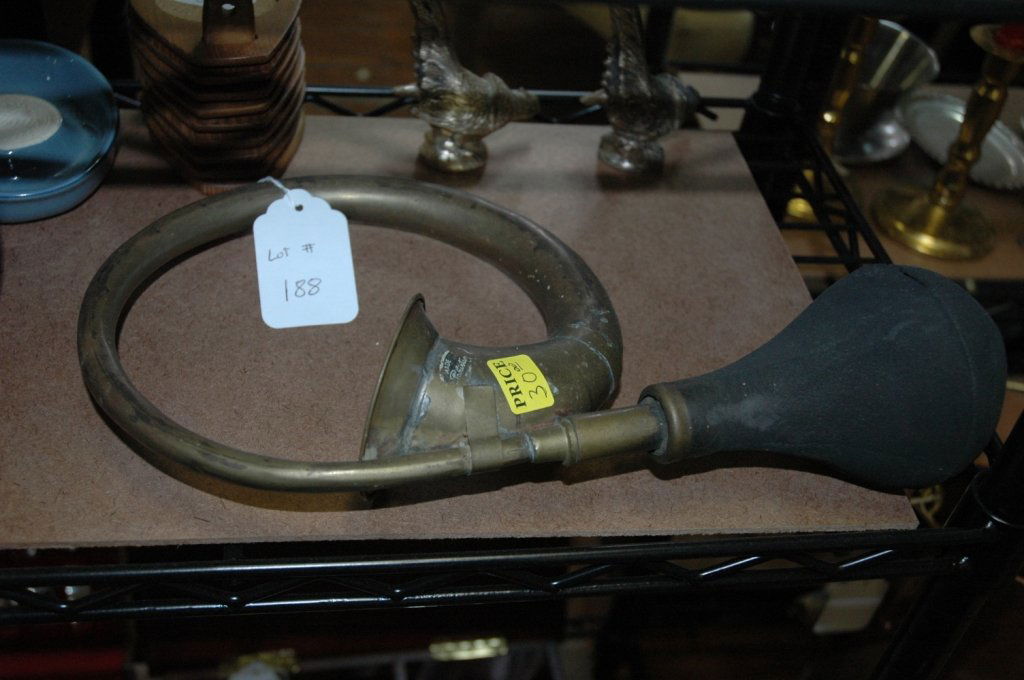 Antique Bass Car Horn: Made in Pakistan. Air chamber is very old and has become brittle. Does not work