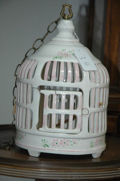 Vintage Ceramic bird Cage