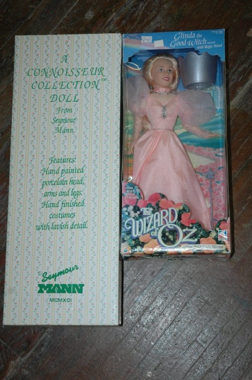 Hand painted doll collection: The Wizard of Oz "Glinda the Good Witch soft doll with magic wand" by Warner Bros / Trevco, from the " Yellow Brick Road Collection". 16" tall A Connoisseur collection doll, from Seymour Mann. Feature