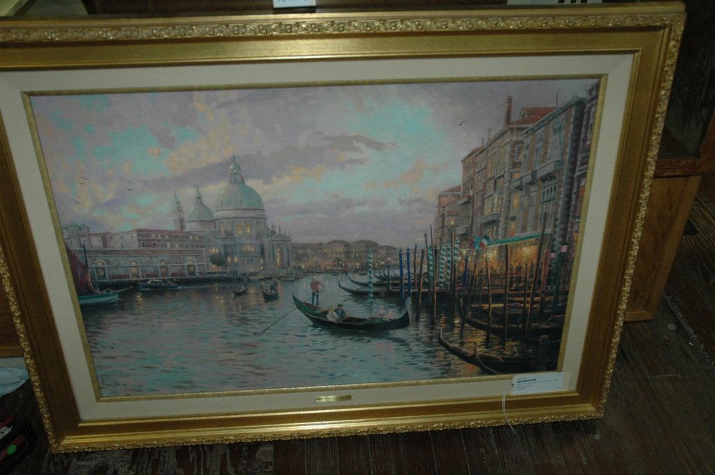 "Sunset on the Grand Canal" Thomas Kinkade, #ed: Frame measures 33.5x45 Sight measures 35.5x23 no. 801/4950