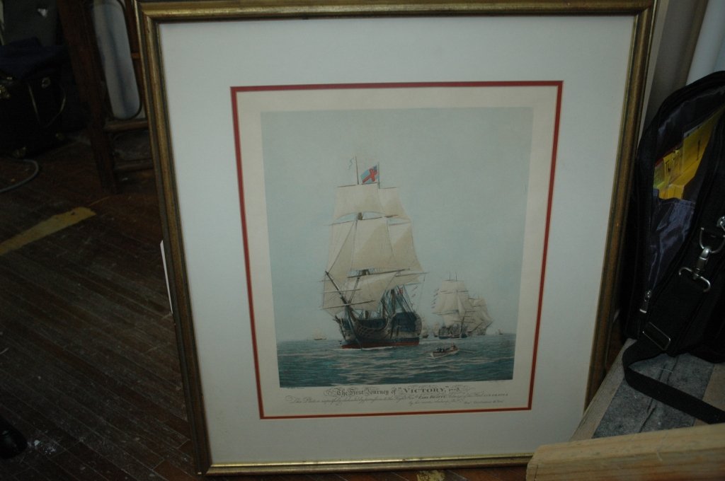 The first journey of "Victory," 1778 / W.L. Wyllie: This plate is respectfully dedicated by permission to the Right Honorable Earl Beatty, Admiral of the Fleet, G.C.B., O.M., D.S.O., &co. by his most obedient servants Robert Dunthorne & Son. 24x27