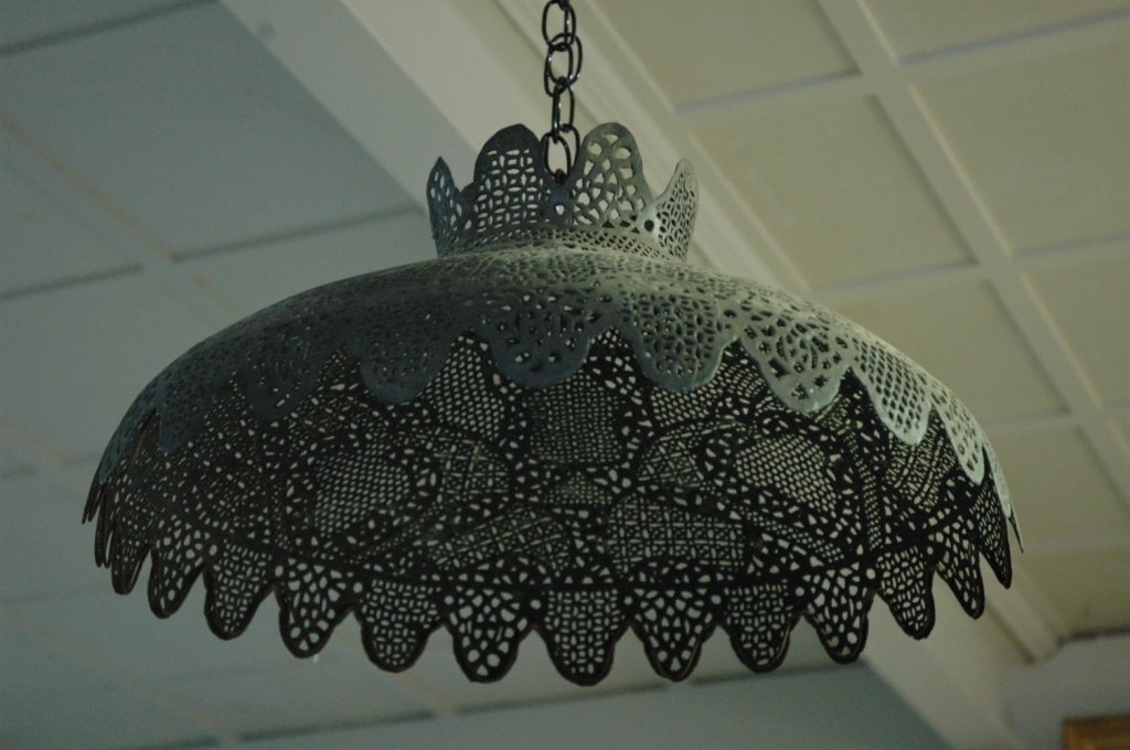 Antique Moroccan Hanging Chandelier: Authentic Moroccan chandelier, entirely hand pierced. Appx. 20 inch diameter