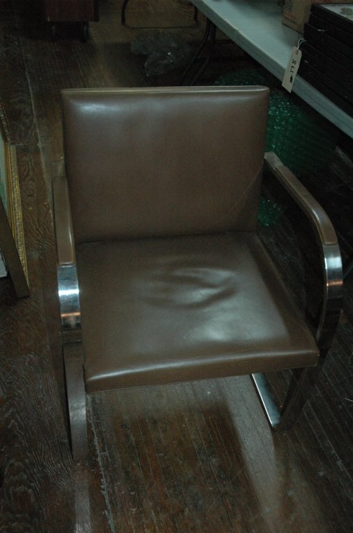 Mies Van Ber Rohe BRNO chair labeled Knoll Intern.: minor wear on leather overall good condition 20inch seat