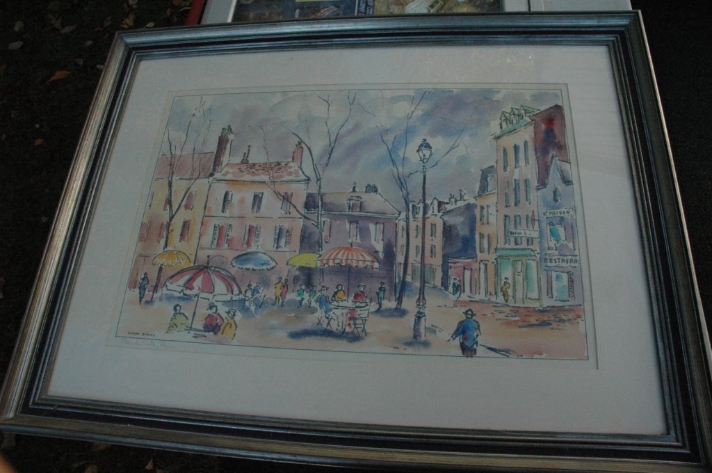 Robert Bailey water color: Place du Terte, Paris sight 24" x 15.75"