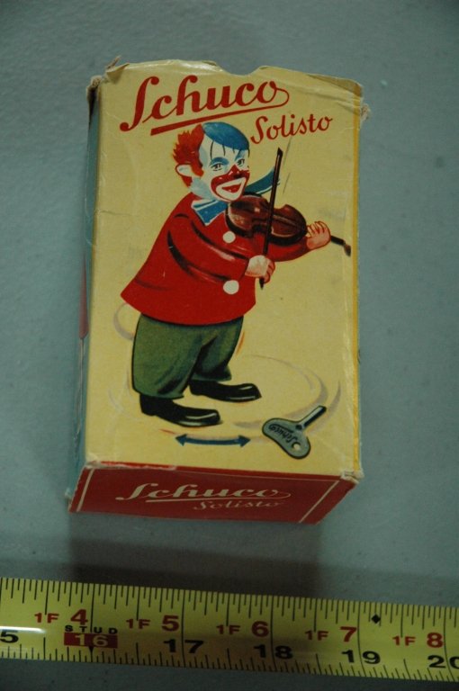 Schuco Solisto Clown Drummer: Comes with original box and key.
