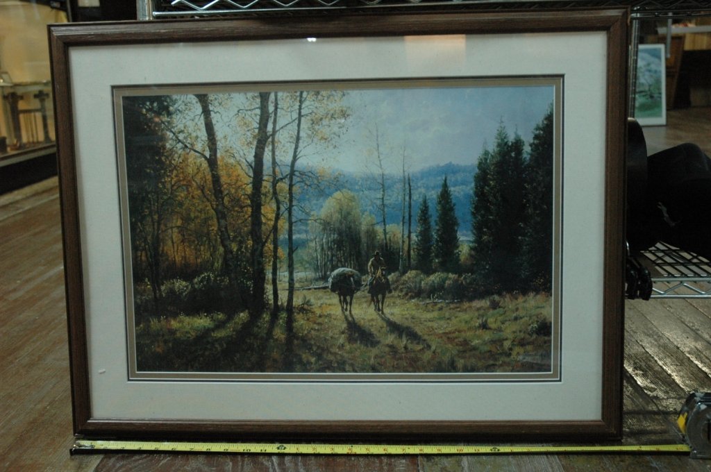 Martin Grelle 1988: Martin Grelle Print number 523/999 "A minor and his travel horse." Site: 24'x16'