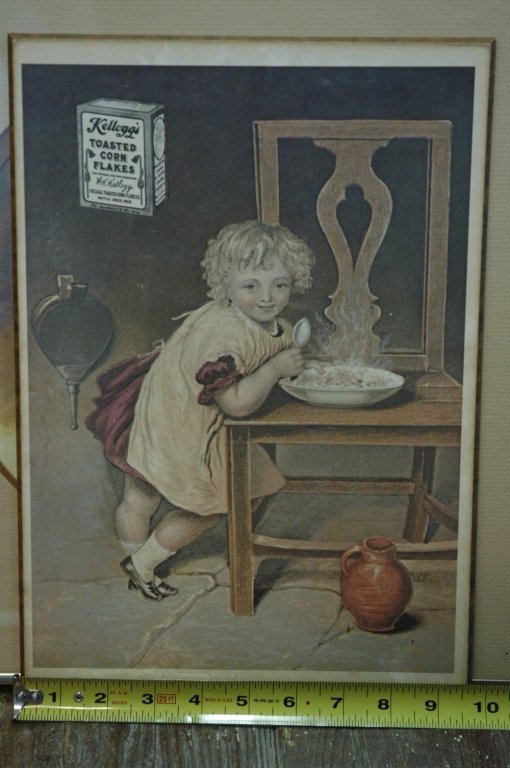 Vintage Kelloggs' Picture: 14x10 Vintage Kelloggs' corn flakes picture