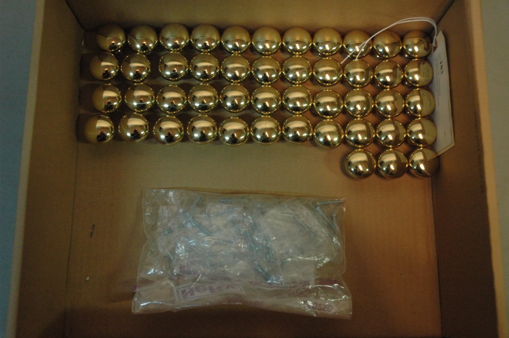 27 brass knobs with hardware: 27 solid brass knobs, with hardware