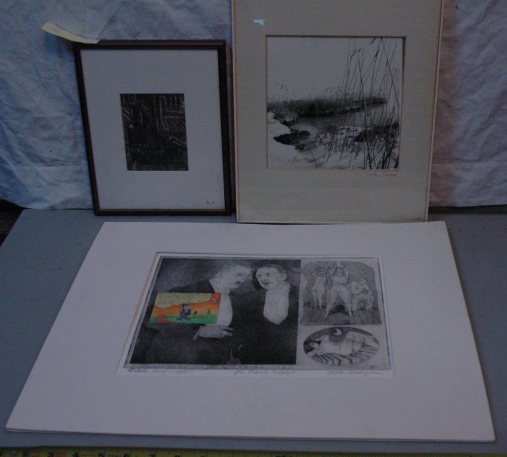 Lee Savage, Sally Savage, Art Lot. (3 pcs): W. Lee Savage (Piermont, NY), "Thomas Mann & His Brother" print, Sally Savage black & white photo, unsigned black & white photo.