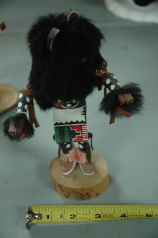 Kachina Black Bear Tsosie Doll: Has complete outfit with removable head dressings. 8" Tall