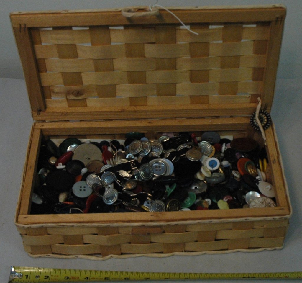 Treasure Basket-O-beads & buttons: Treasure Basket-O-beads & buttons, from many buttonless shirts and jackets
