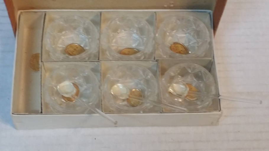 Bohemia Glass Salt And Pepper Servers In The Box