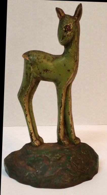Antique Cast Taylor Cook "Fawn" 1930's doorstop: Standing 10" tall.