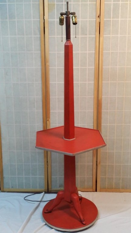 Vintage Italian floor lamp with feet: The feet are shoes! Dem: 65 tall with a 20" table top