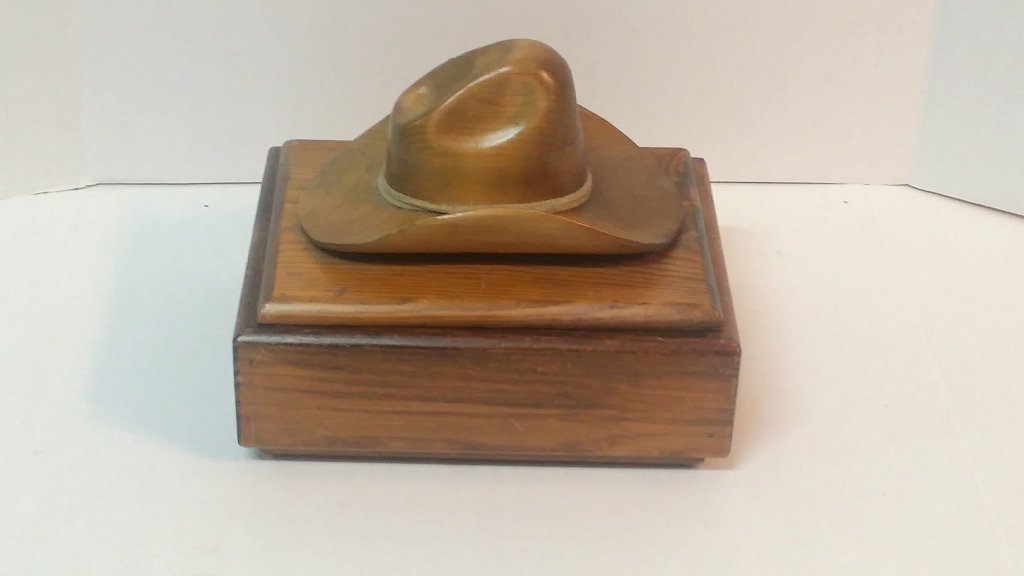 Ron Fisher Wooden " Cowboy Hat " box Jul 21, 2014 East Coast