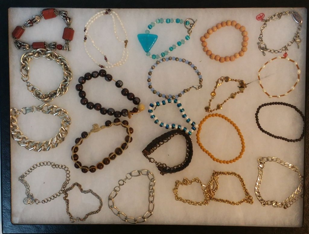 Lot of bracelets: some beaded some metal over 20