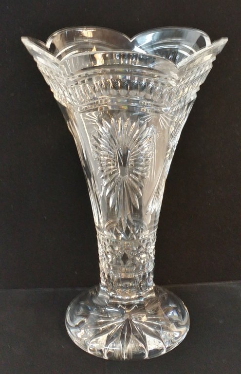 A Large Waterford Millennium Vase: The Waterford "Millennium" vase. Signed Waterford, excellent condition, 14" tall.
