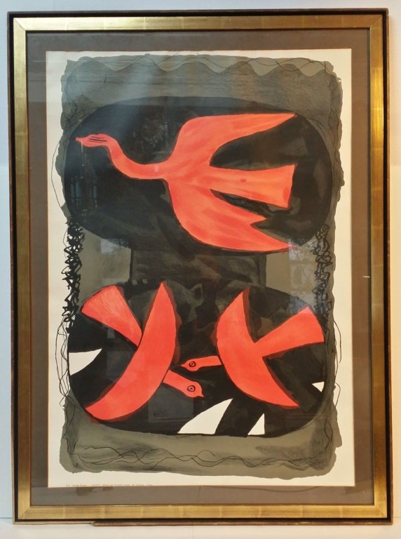 Georges Braque Museum poster, frame as is.: Exhibition or museum poster. 43" x 32".