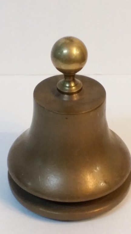 Vintage Table Top School Bell: 8" tall with a 6" diameter.