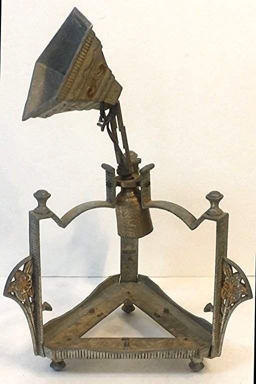 MId-Century Cast Iron Light fixture: 10" X 11", as found
