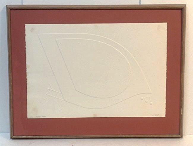 Omar Rayo Embossed Picture " My Dove ": Sight 15" X 22", as found.