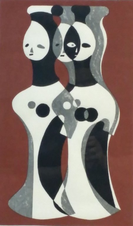 Japanese woodblock Kiyoshi saito " clay image": Sight aprox. 13x21