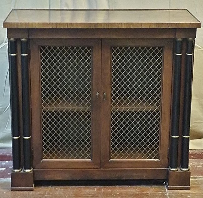 EJ Audi Solid Console with Grilled Brass Doors: ..