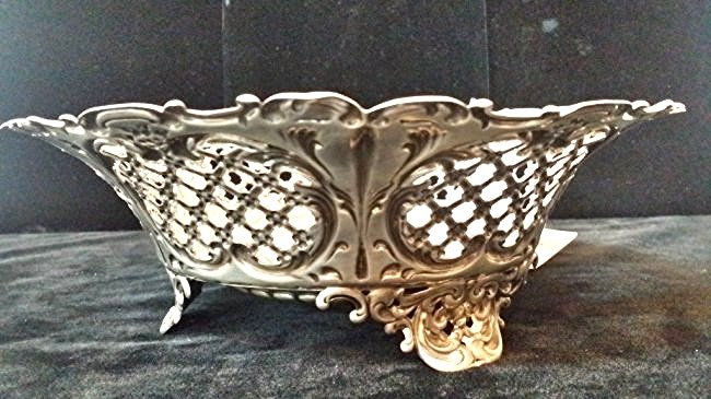 Black Starr & Frost Sterling Reticulated Bowl: 9" diameter