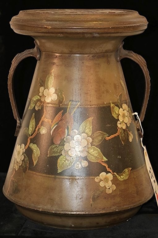 Antique Tole Cast Iron Spittoon: 15.25" X 11.25"