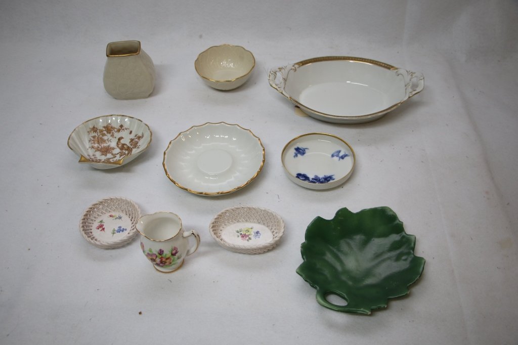Antique Porcelain; Copenhagen, Limoges, Lenox, &: Lazarus Straus & Sons bowl, T.F & Sons Ltd., made in Italy Green Leaf and others.