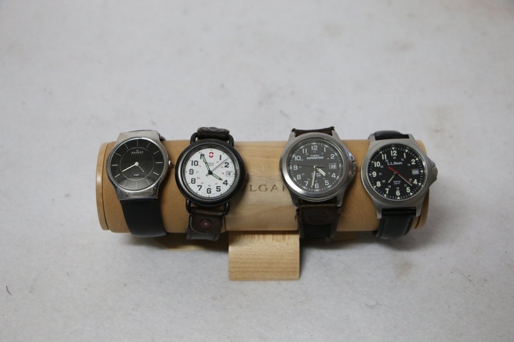 Leather Band Watch Collection; Swiss Army, Skagen,: L.L.Bean and Timex wrist watches.