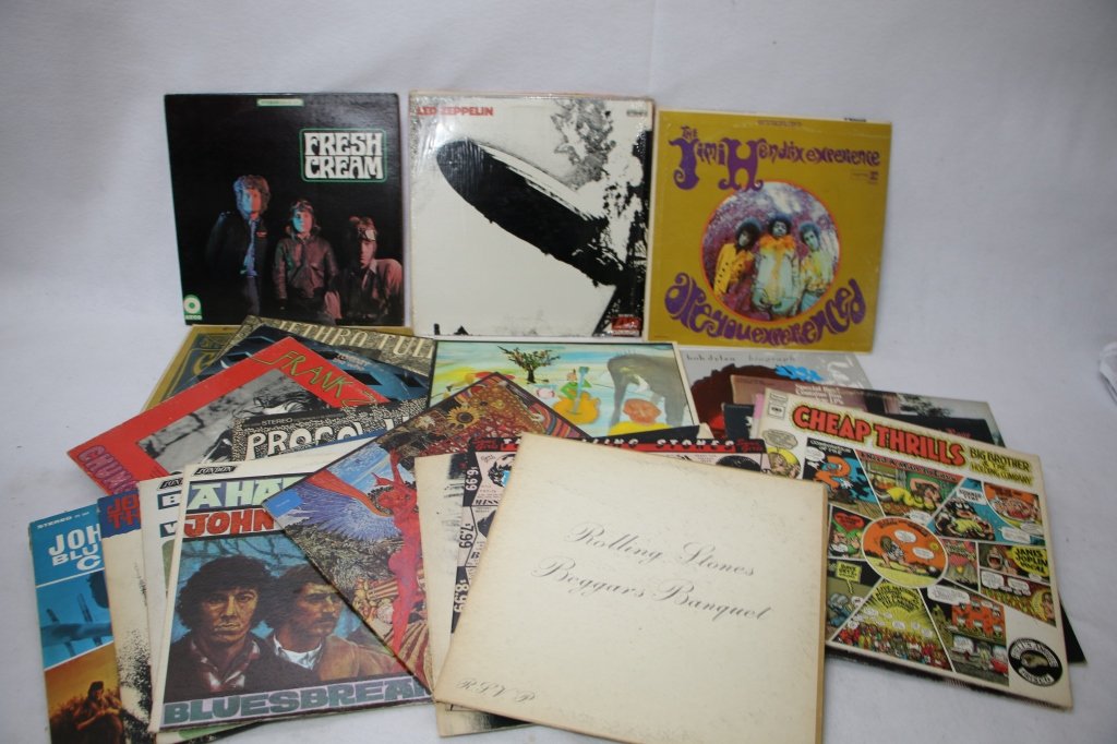 Excellent Vintage Record Albums; Early RARE LP's: Many of these albums are the bands / artists first records. Jimi Hendrix Experience "Are You Experienced" first album 1967 RS6261, The Grateful Dead 1967 "WS 1689", Led Zeppelin First Album SD8216, TH