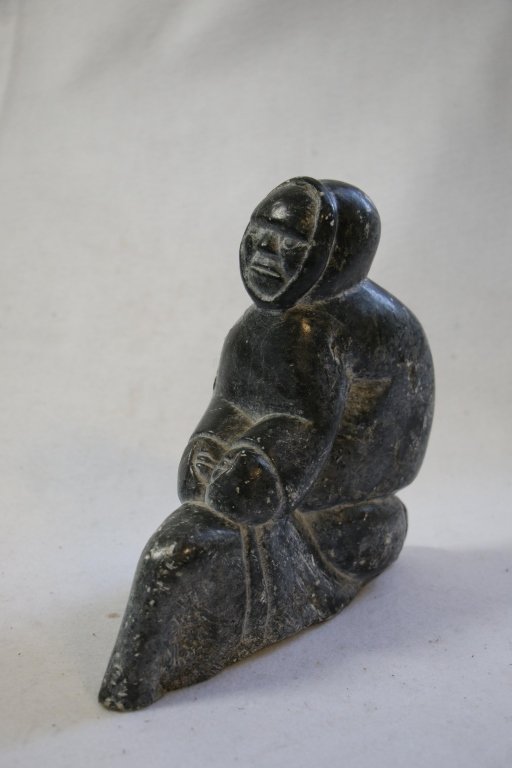 Vintage Inuit Stone Carving: 9.5" X 10" X 3.5"