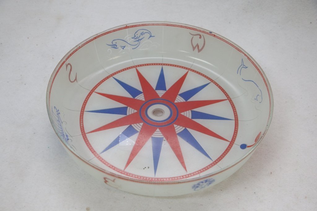 Vintage Circa 1950 Compass Ceiling Light: This awesome light cover has a diameter of 13.5"