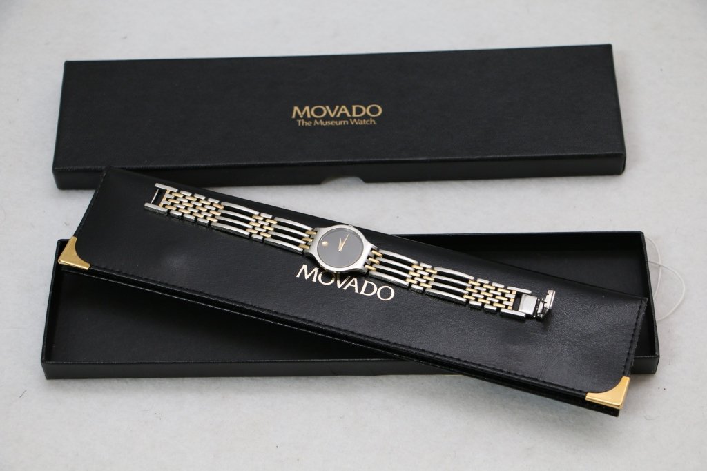 Movado Ladies Wrist Watch "Esperanza" With Box: Movado two-tone ladies pre-owned wrist watch.
