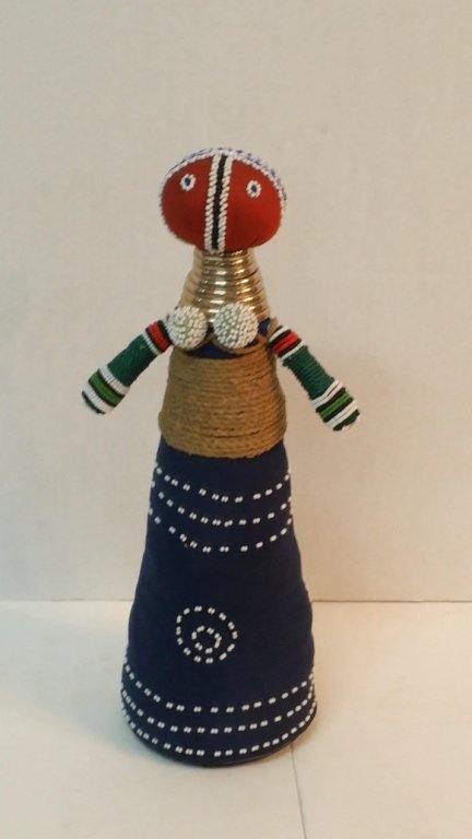 Unusual Large pin cushion doll: 18" tall 6" wide bass