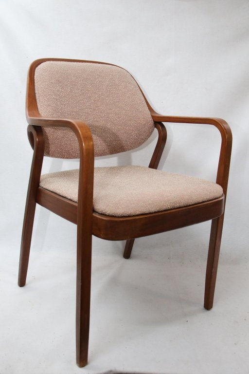 Don Petitt Knoll Arm Chair: c. 1964 design by Don Petitt (American, 1925-2003), for Knoll Furniture Company, one with fabric pick. 32.5" X 22.5" X 21.5"