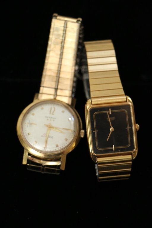 Benrs & Seiko Gents Gold Tone Watches: .