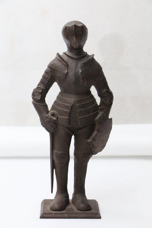A Cast Iron Figural Doorstop, Armored Knight (1 of 5)