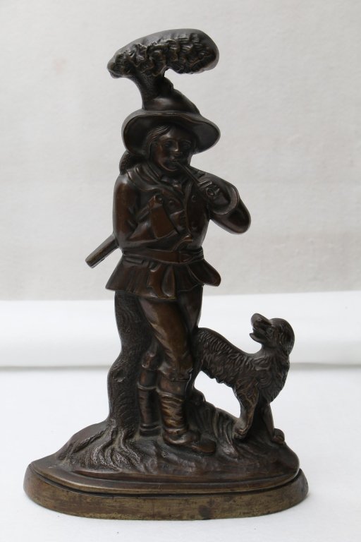 Victorian Cast Iron Woodsman with Dog Doorstop (1 of 5)