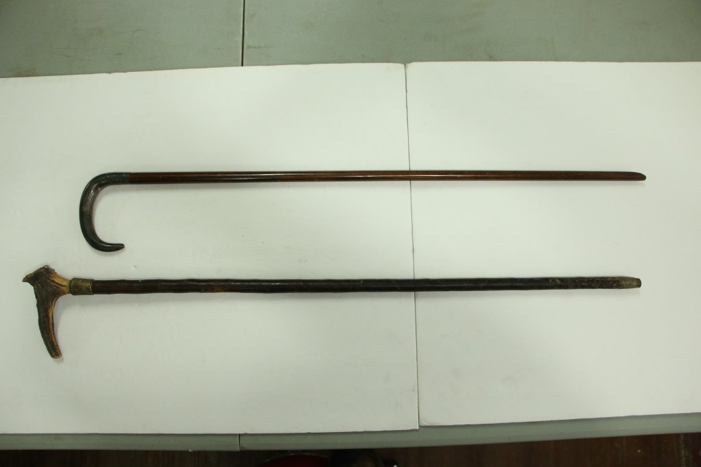 Two Walking Sticks, 1 With silver tip (1 of 4)