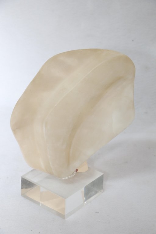 Modern Abstract Marble Sculpture on Lucite Base (1 of 3)