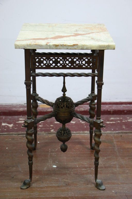 Antique French Style Bronze & Marble Side Table (1 of 3)