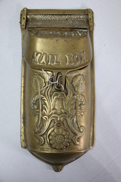 Vintage brass mail box. circa 1930s (1 of 4)
