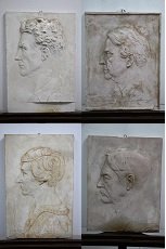 Set of 4 High Relief Ceramic profile bust plaque (1 of 5)