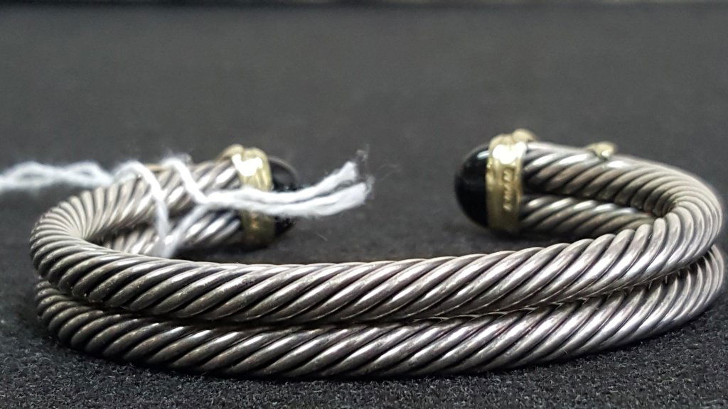 David Yurman 14K, Sterling and Onyx  Bracelet. (1 of 4)