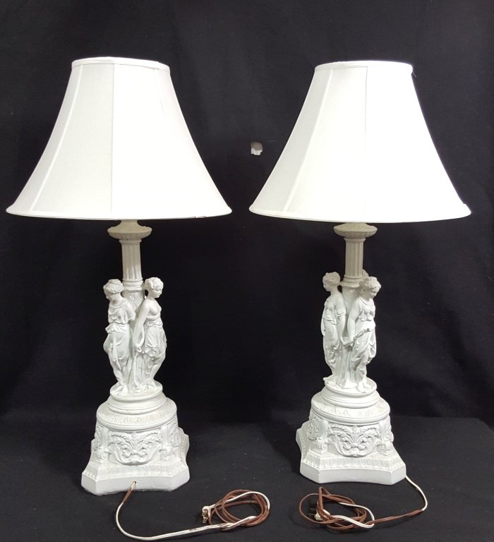 Pair of Figural Plaster Lamps (1 of 6)